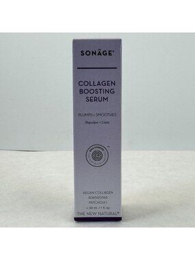 Sonäge Collagen Boosting Serum 1 Oz Promotes Skin Smoothness Elasticity Vegan